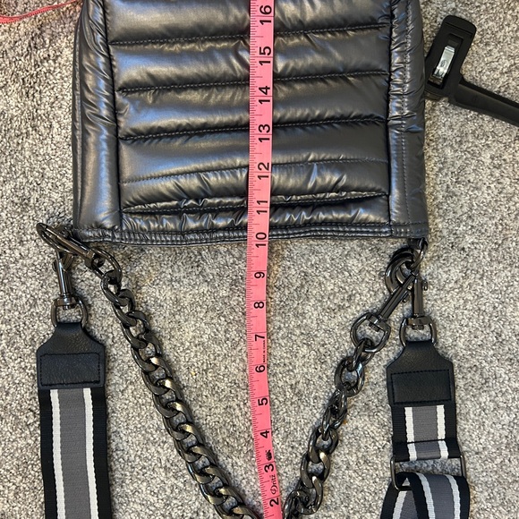 THINK ROYLN Shiny gunmetal gray Crossbody Bag with two straps! - Picture 8 of 13